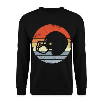 Vintage Football Helm - Unisex Pullover - Schwarz - Vorne - Alina (178cm) & Michal (187cm)
