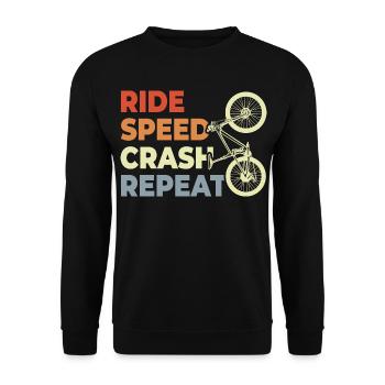 Vintage Mountain Biking Saying - Unisex Sweatshirt - black - Front - Alina (178cm) & Michal (187cm)
