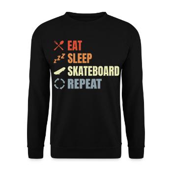 Eat Sleep Skate Repeat - Unisex Pullover - Schwarz - Vorne - Alina (178cm) & Michal (187cm)