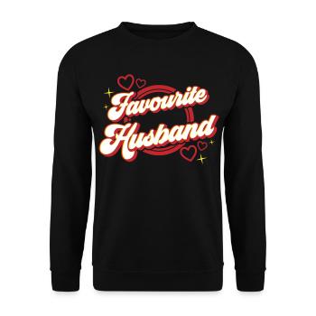Favourite Husband | Farben änderbar - Unisex Pullover - Schwarz - Vorne - Alina (178cm) & Michal (187cm)