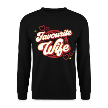 Favourite Wife | Farben änderbar - Unisex Pullover - Schwarz - Vorne - Alina (178cm) & Michal (187cm)