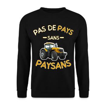 Pas De Pays Sans Paysans Jaune - Sweat-shirt Unisexe - noir - Devant - Alina (178cm) & Michal (187cm)