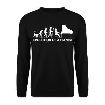 Evolution of a Pianist - Unisex Pullover - Schwarz - Vorne - Alina (178cm) & Michal (187cm)