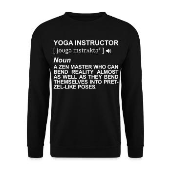 Yogalehrer Definition - Unisex Pullover - Schwarz - Vorne - Alina (178cm) & Michal (187cm)