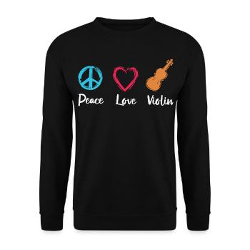 Paix Amour Violon - Sweat-shirt Unisexe - noir - Devant - Alina (178cm) & Michal (187cm)