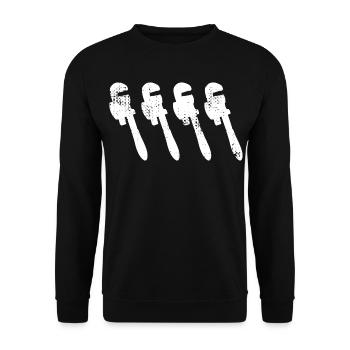 Croquis de clé à pipe - Sweat-shirt Unisexe - noir - Devant - Alina (178cm) & Michal (187cm)