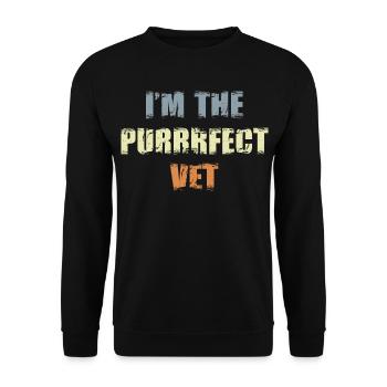 I'm The Purrrfect Vet - Unisex Pullover - Schwarz - Vorne - Alina (178cm) & Michal (187cm)