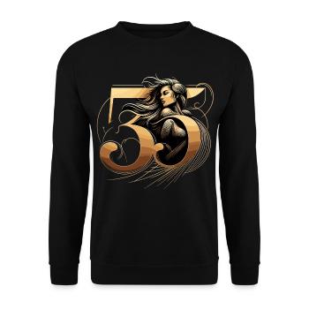 35 ans d’or femme 35e cadeau d’anniversaire - Sweat-shirt Unisexe - noir - Devant - Alina (178cm) & Michal (187cm)