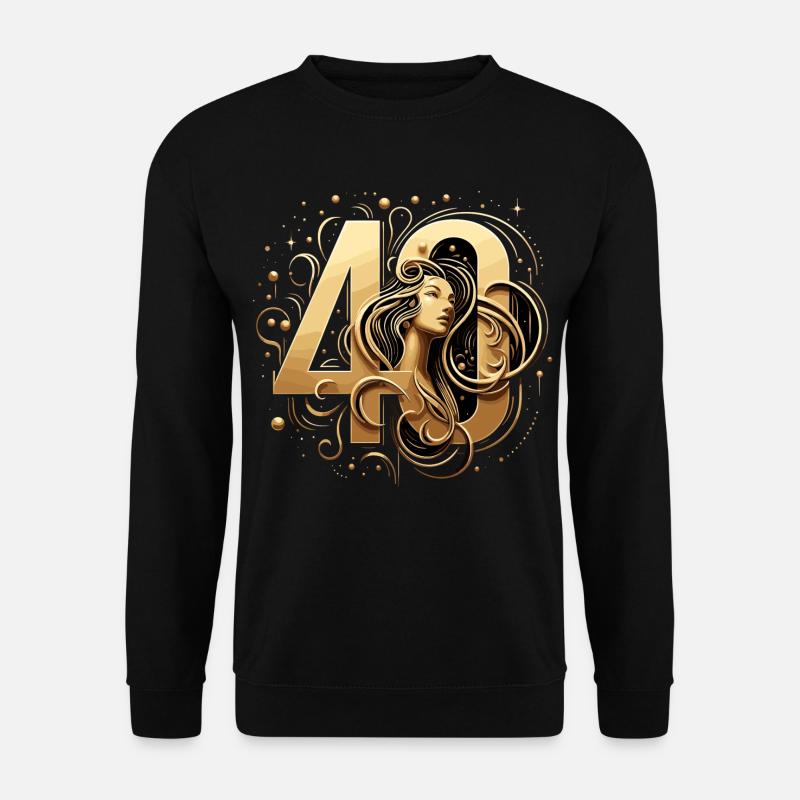 40 Jahre Gold Frau 40. Geburtstag Geschenk - Unisex Pullover - Schwarz