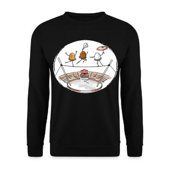 Zirkus - Manege frei für die Eier - Unisex Pullover - Schwarz - Vorne - Alina (178cm) & Michal (187cm)