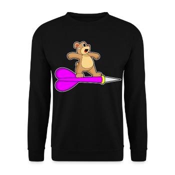 Bär Dart Dartpfeil - Unisex Pullover - Schwarz - Vorne - Alina (178cm) & Michal (187cm)