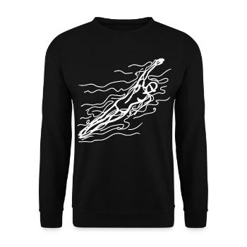 Competitive swimmer sketch - Unisex Sweatshirt - black - Front - Alina (178cm) & Michal (187cm)