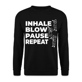 Inhale, exhale, pause, repeat - Unisex Sweatshirt - black - Front - Alina (178cm) & Michal (187cm)