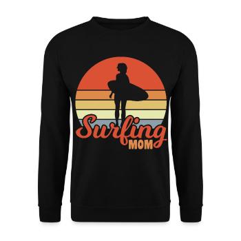 Surfing Mom - Unisex Sweatshirt - black - Front - Alina (178cm) & Michal (187cm)