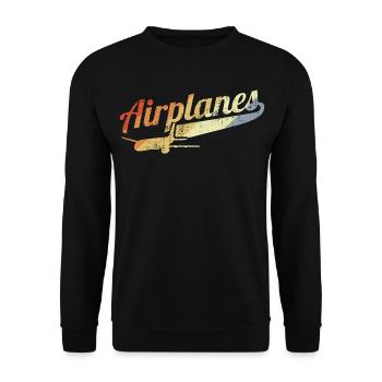 Retro Airplanes - Unisex Sweatshirt - black - Front - Alina (178cm) & Michal (187cm)