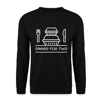 Dinner for two – takeaway boxes, fork, knife. - Unisex Sweatshirt - black - Front - Alina (178cm) & Michal (187cm)