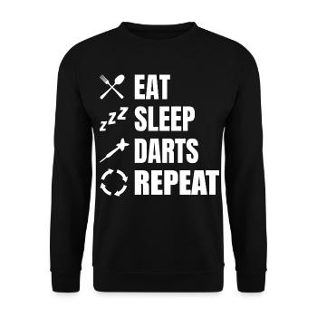 Eating, sleeping, repeating darts - Unisex Sweatshirt - black - Front - Alina (178cm) & Michal (187cm)
