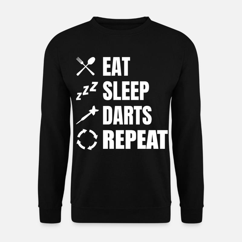 Manger, dormir, répéter les fléchettes - Sweat-shirt Unisexe - noir