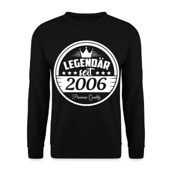 Legendär seit 2006 - Unisex Pullover - Schwarz - Vorne - Alina (178cm) & Michal (187cm)