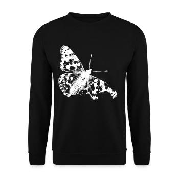 The rare beauty of the thistle butterfly - Unisex Sweatshirt - black - Front - Alina (178cm) & Michal (187cm)