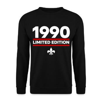 1990 Limited Edition - Unisex Pullover - Schwarz - Vorne - Alina (178cm) & Michal (187cm)