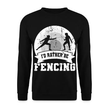 I'd rather fence - Unisex Sweatshirt - black - Front - Alina (178cm) & Michal (187cm)