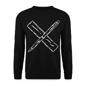 Croquis à la plume et à la règle - Sweat-shirt Unisexe - noir - Devant - Alina (178cm) & Michal (187cm)