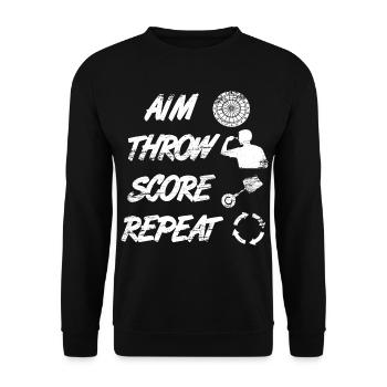 aiming, throwing, pointing, repeating - Unisex Sweatshirt - black - Front - Alina (178cm) & Michal (187cm)