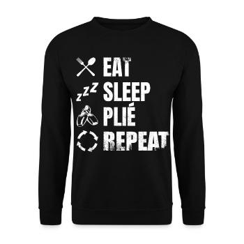 Manger Dormir Plié Répéter - Sweat-shirt Unisexe - noir - Devant - Alina (178cm) & Michal (187cm)
