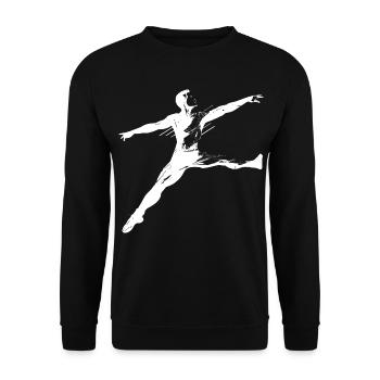 Männlicher Balletttänzer Skizze - Unisex Pullover - Schwarz - Vorne - Alina (178cm) & Michal (187cm)