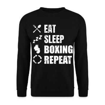 Manger Sommeil Boxe Répéter - Sweat-shirt Unisexe - noir - Devant - Alina (178cm) & Michal (187cm)