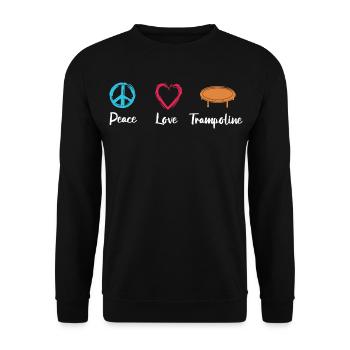 Peace Love Trampoline - Sweat-shirt Unisexe - noir - Devant - Alina (178cm) & Michal (187cm)