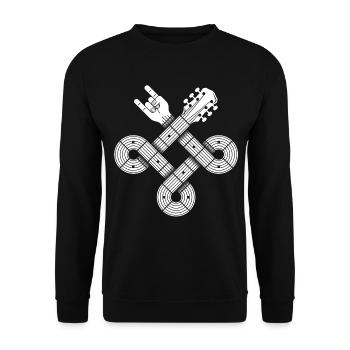 Guitare noeud celtique. Graphique de musique rock et métal - Sweat-shirt Unisexe - noir - Devant - Alina (178cm) & Michal (187cm)