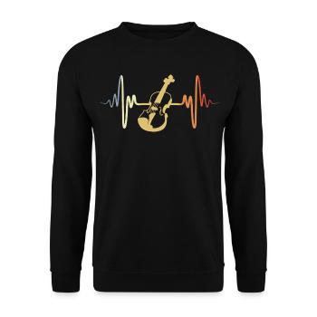 Violon Vintage - Sweat-shirt Unisexe - noir - Devant - Alina (178cm) & Michal (187cm)