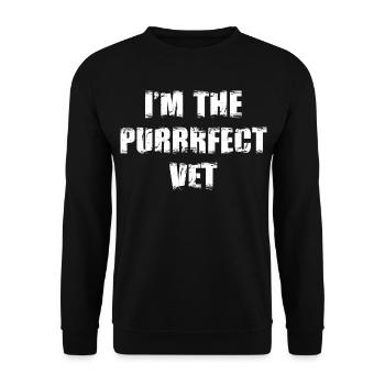 Ich bin der perfekte Tierarzt - Unisex Pullover - Schwarz - Vorne - Alina (178cm) & Michal (187cm)