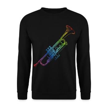 Trompete - Unisex Pullover - Schwarz - Vorne - Alina (178cm) & Michal (187cm)