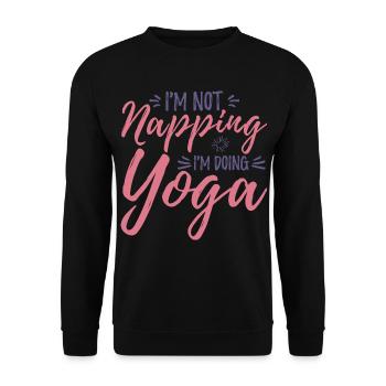 Je fais du yoga - Sweat-shirt Unisexe - noir - Devant - Alina (178cm) & Michal (187cm)