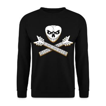 Motifs de guitare crâne et croisé - Sweat-shirt Unisexe - noir - Devant - Alina (178cm) & Michal (187cm)