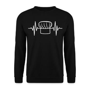 Ligne de coeur de chapeau de boulanger - Sweat-shirt Unisexe - noir - Devant - Alina (178cm) & Michal (187cm)