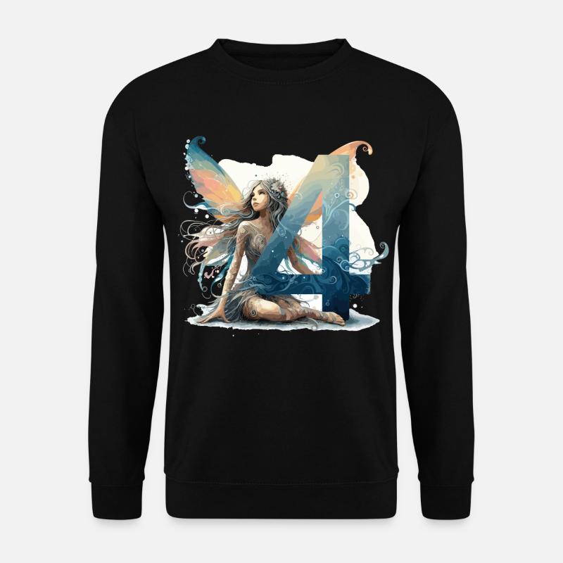 4 Jahre Fee Elfe Geburtstag Geschenk - Unisex Pullover - Schwarz