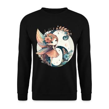 6 Jahre Fee Elfe Geburtstag Geschenk - Unisex Pullover - Schwarz - Vorne - Alina (178cm) & Michal (187cm)