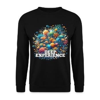 Deep Experience Coral Fish Gift - Unisex Sweatshirt - black - Front - Alina (178cm) & Michal (187cm)