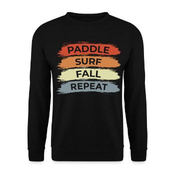 Surfing Spruch - Unisex Pullover - Schwarz - Vorne - Alina (178cm) & Michal (187cm)