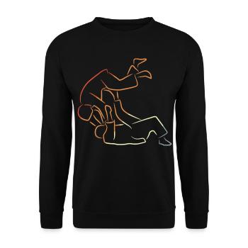 Judo Fighter Drawing - Unisex Sweatshirt - black - Front - Alina (178cm) & Michal (187cm)