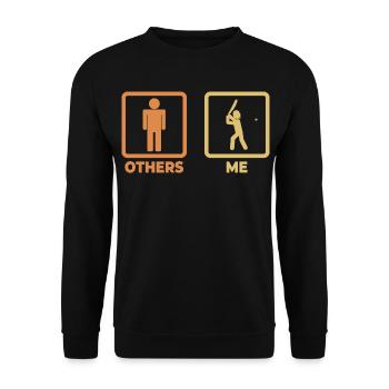 Funny Cricket Stick Figures - Unisex Sweatshirt - black - Front - Alina (178cm) & Michal (187cm)