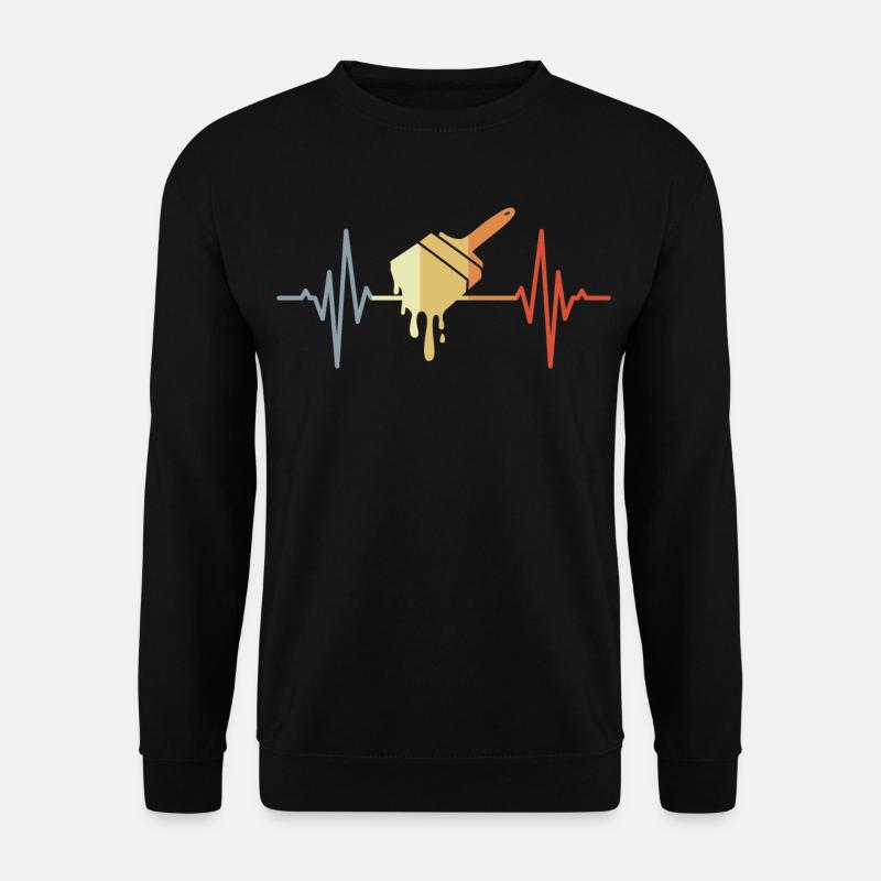 Lackierpinsel Herzschlag - Unisex Pullover - Schwarz