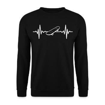 Ligne Skateboarder Heart - Sweat-shirt Unisexe - noir - Devant - Alina (178cm) & Michal (187cm)