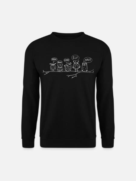 moin eulen lustig tiere wortspiel morgen hamburg - Unisex Pullover - Schwarz