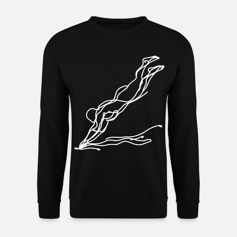 Schwimmer Mädchen Skizze - Unisex Pullover - Schwarz