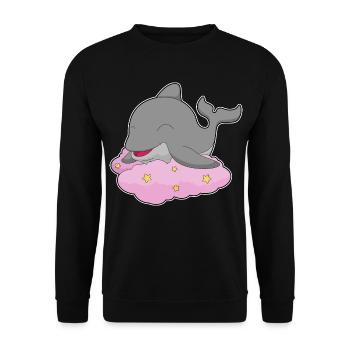 Dolphin Clouds - Unisex Sweatshirt - black - Front - Alina (178cm) & Michal (187cm)